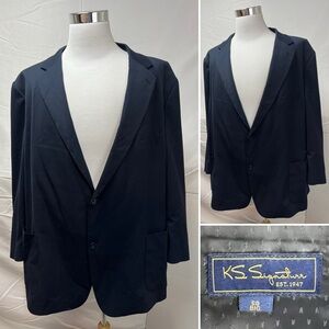 KS Signature kingsize Men's 60 Navy Big & Tall Stretchy Blazer Jacket Sport Coat